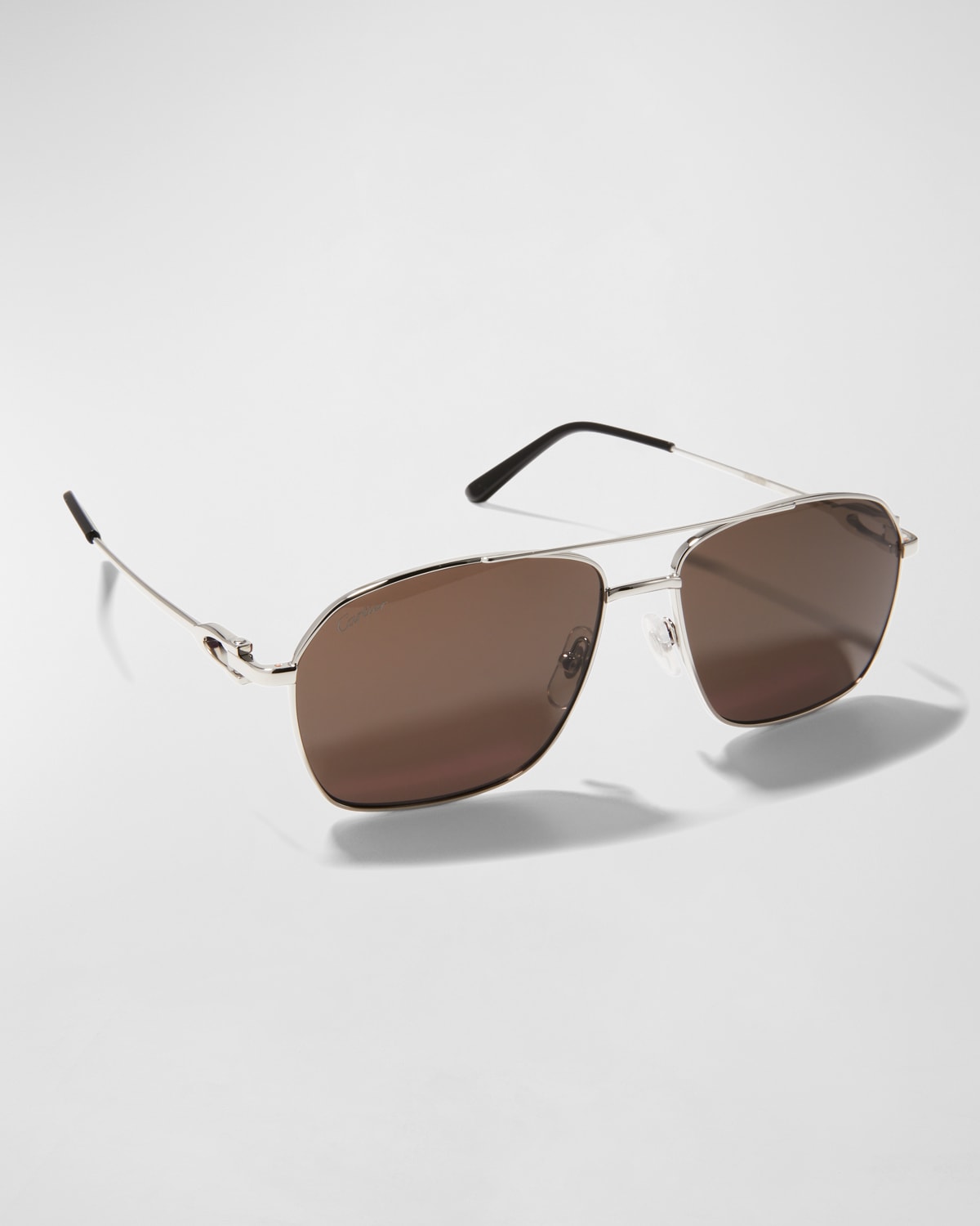 Oversized Double Bridge Sunglasses – Black / Blue main image 0