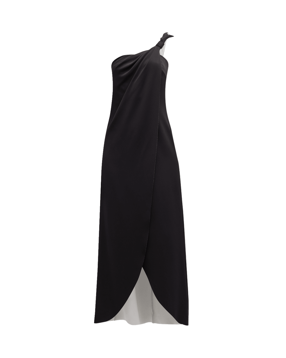 Giorgio Armani Bow One-Shoulder Silk Gown