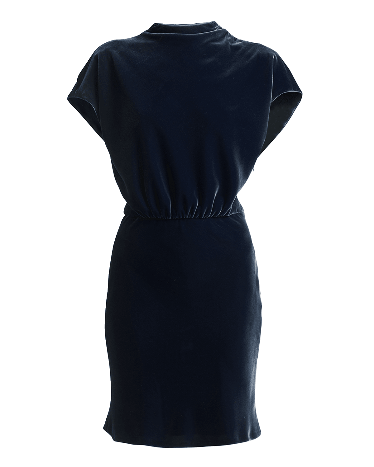 Giorgio Armani Draped Cap-Sleeve Velvet Dress