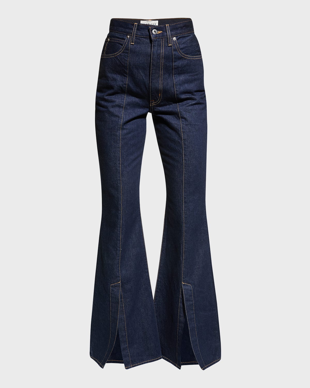 Cinq a Sept Maurice Topstitched Slit-Cuff Flare Pants | Neiman Marcus