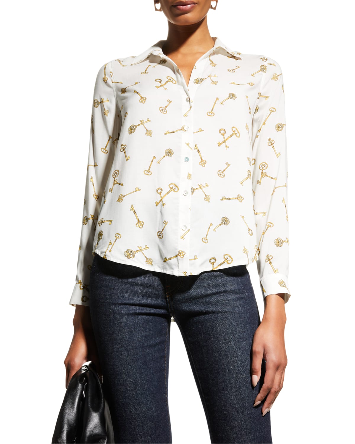 Who What Wear WHITE #d9 Women's Long Sleeve Embroidered Blouse 