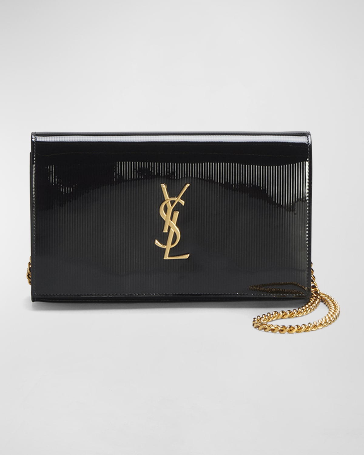 Saint Laurent Kate Medium YSL Wallet on Chain in Ribbed Leather