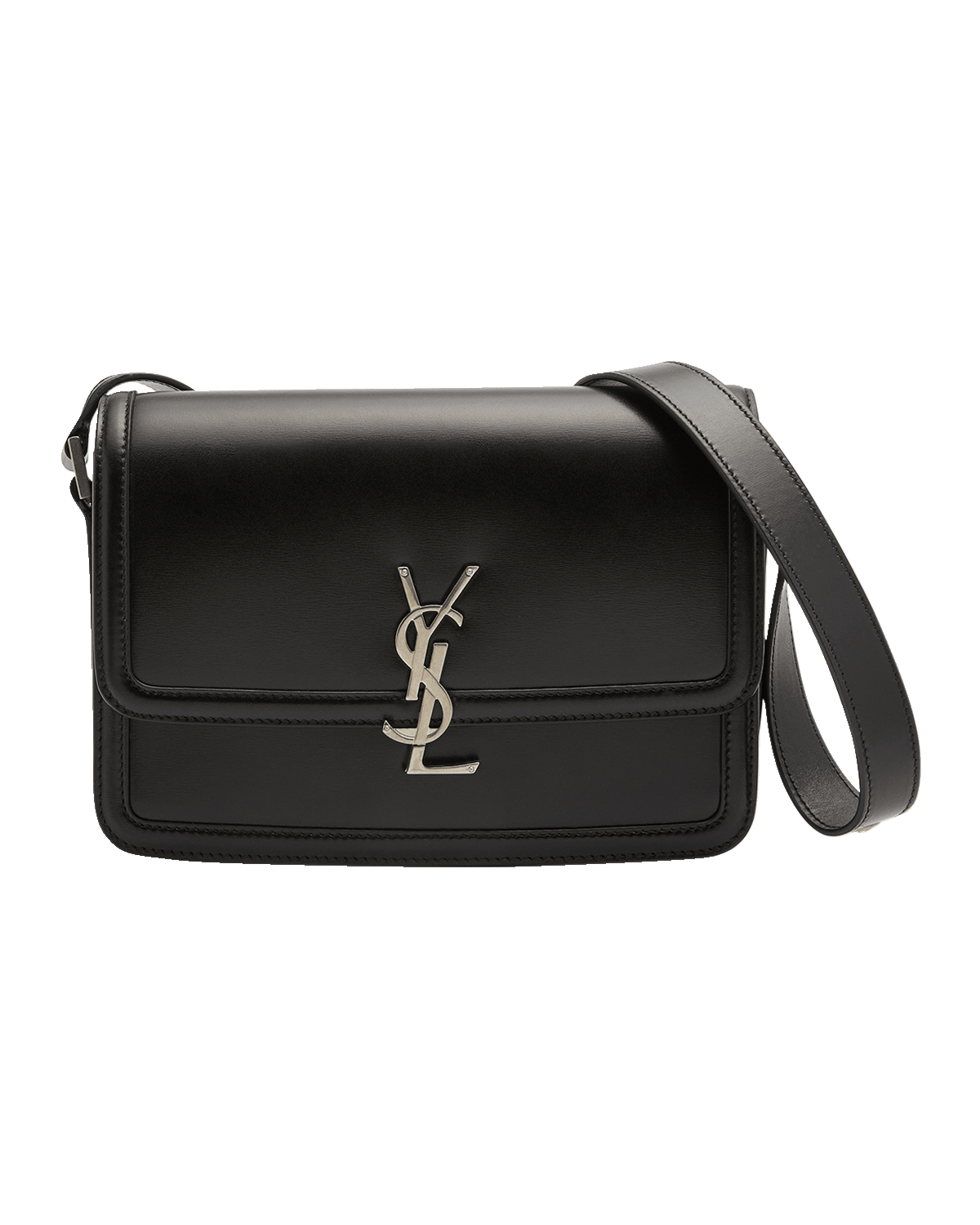 Saint Laurent Men's Solferino Leather Monogram Crossbody Bag, M
