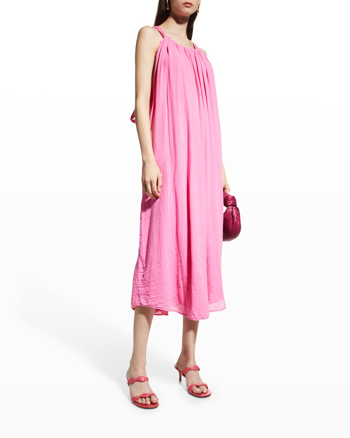 midi cotton dress with pockets