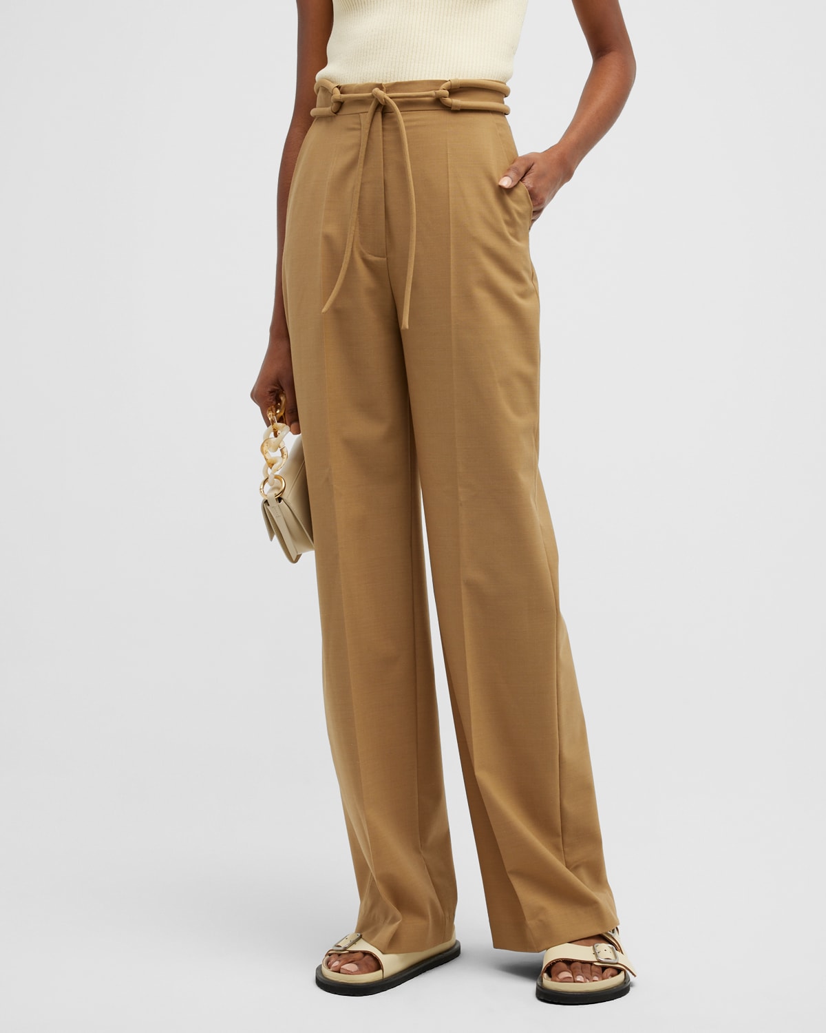 Slacks and Chinos Wide-leg and palazzo trousers Dries Van Noten Trousers in Brown Womens Clothing Trousers 