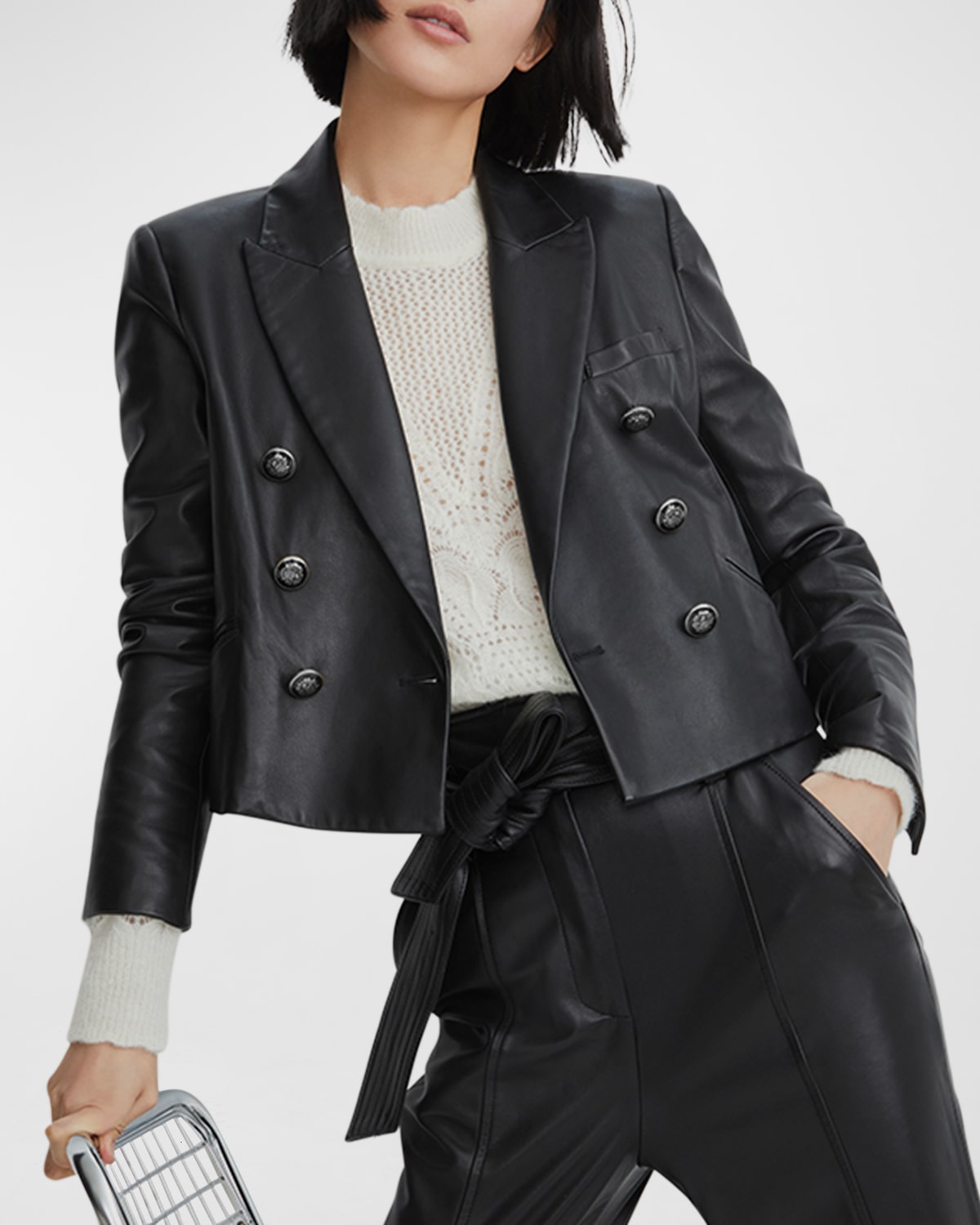 Lambskin Leather Womens Jacket | Neiman Marcus