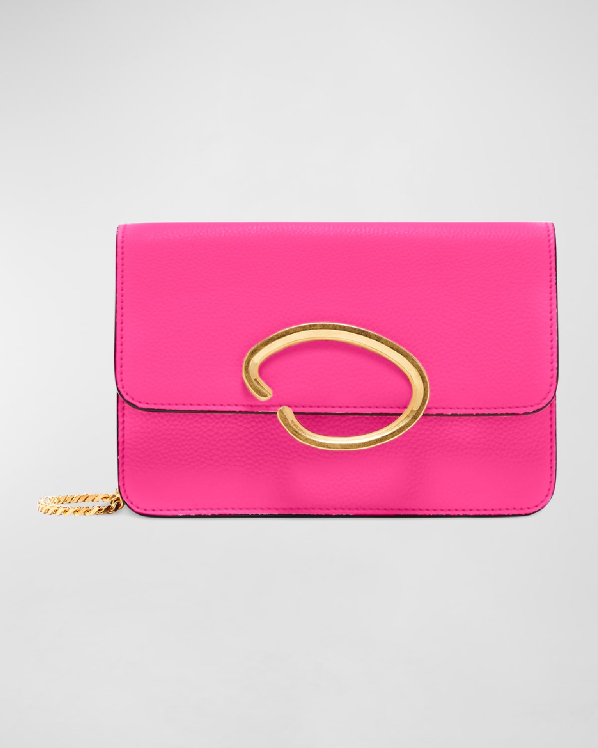 Oscar de la Renta Flap Leather Pochette Crossbody Bag