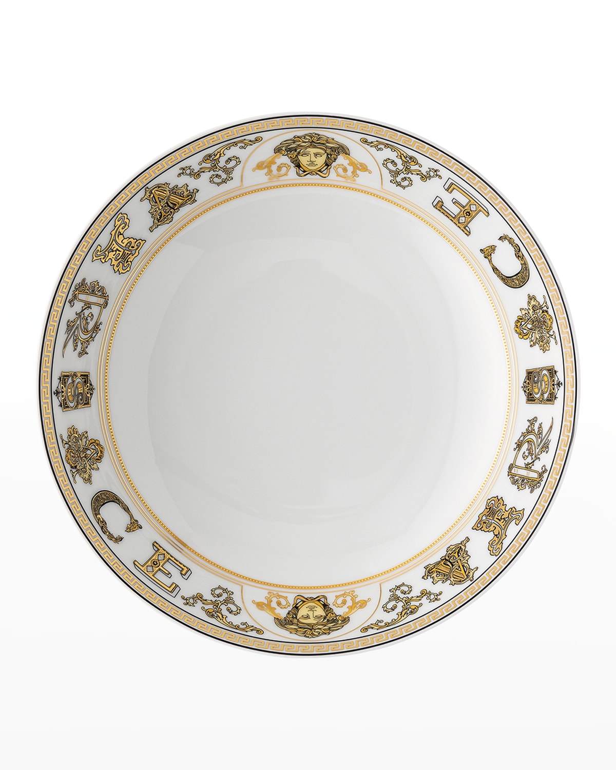 Versace Virtus Gala White Rim Soup Bowl