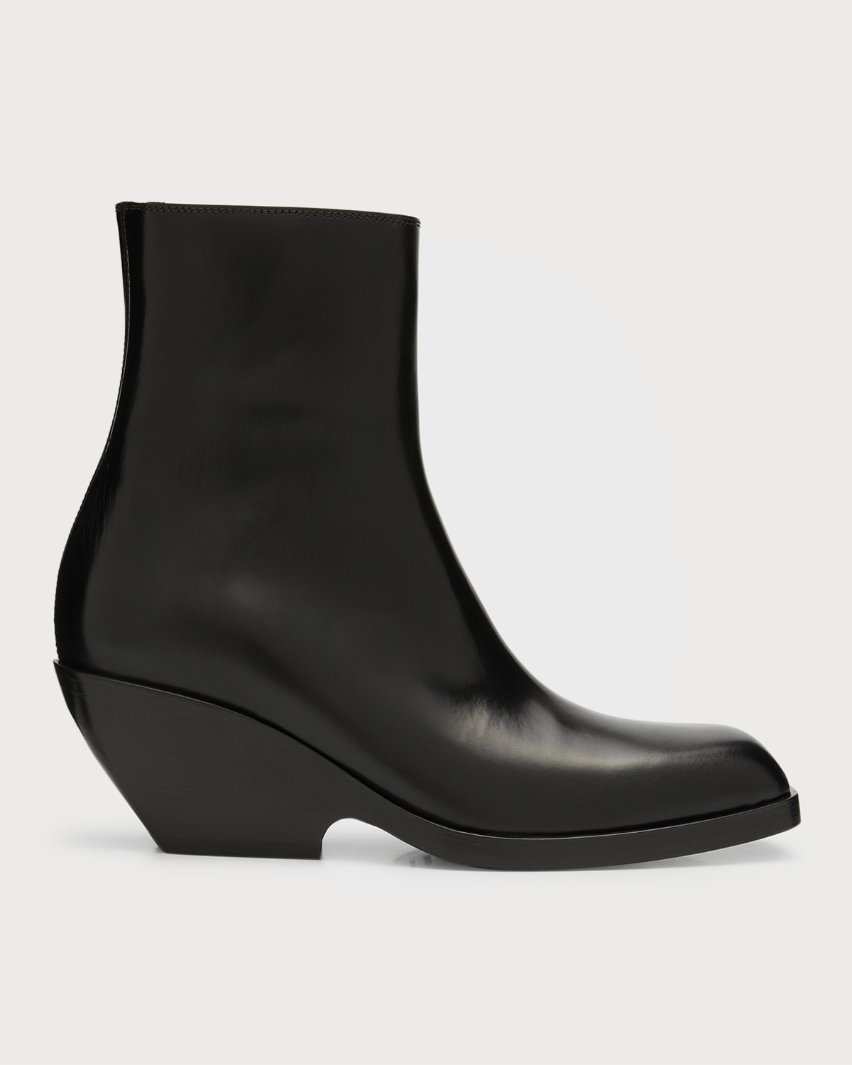 rockstud grainy calfskin leather ankle boot