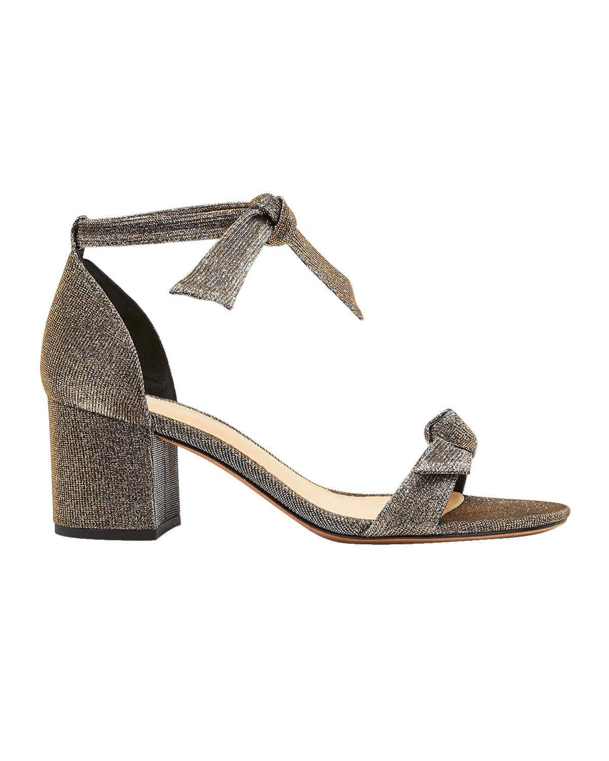 Alexandre Birman Clarita Metallic Ankle-Bow Sandals
