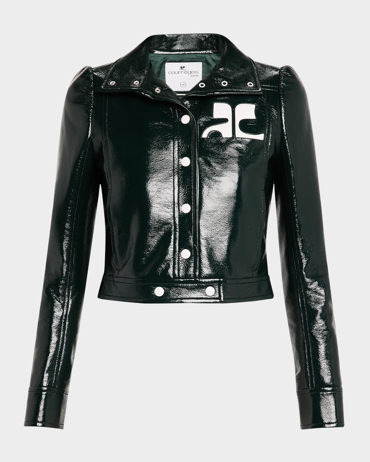 Courreges Textured Vinyl Crop Jacket