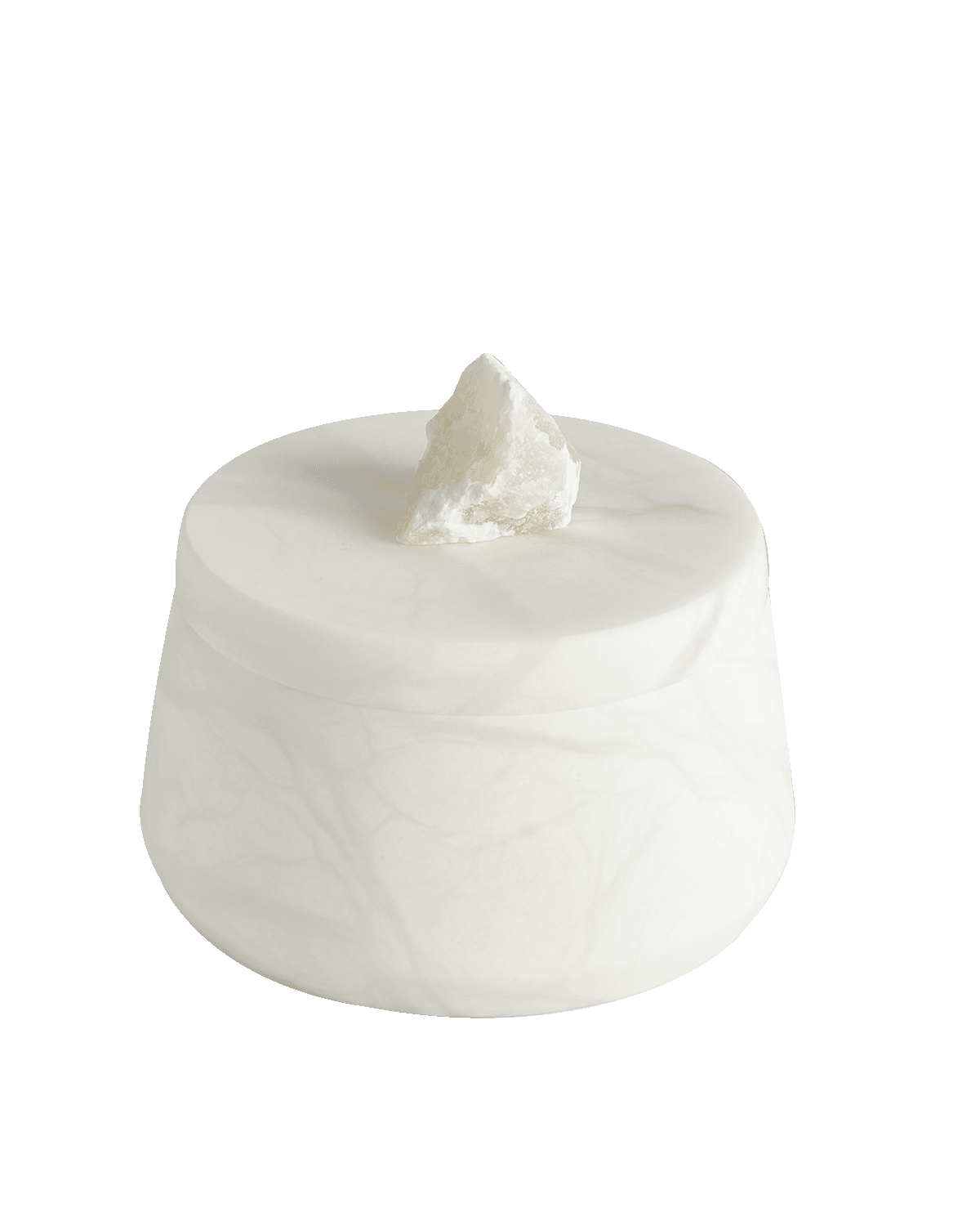 Global Views Alabaster Tapered Round Box w/ Rock Finial