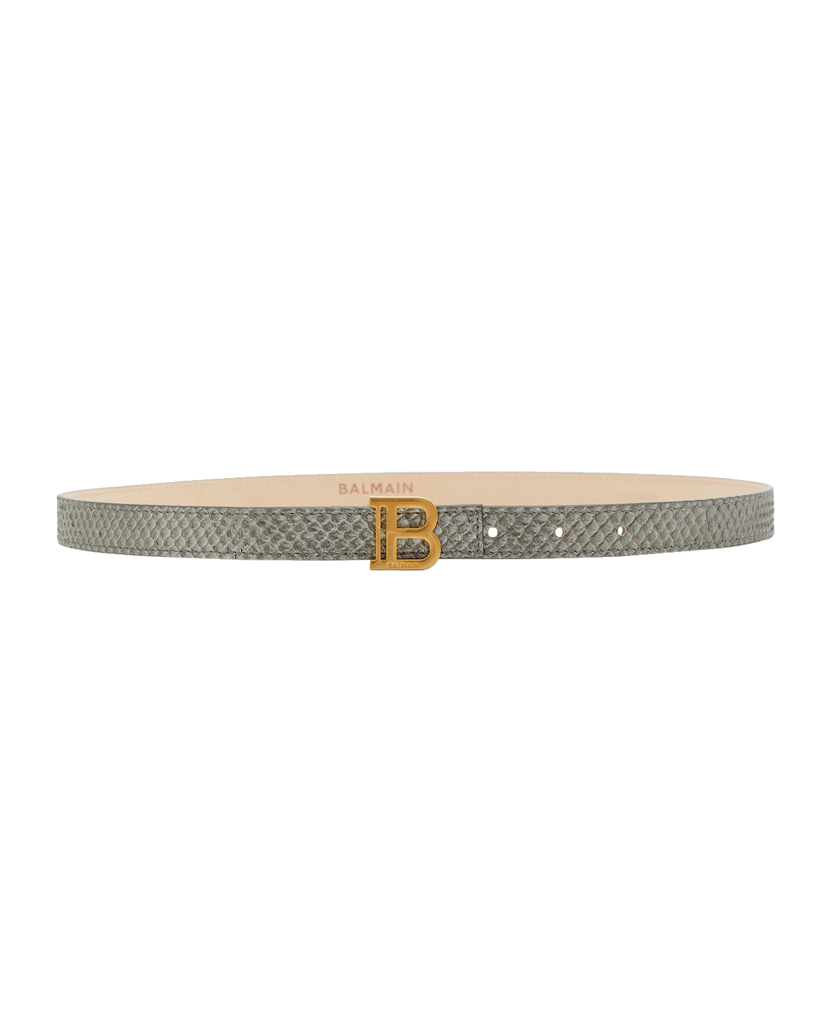 Balmain Python Print Leather Belt