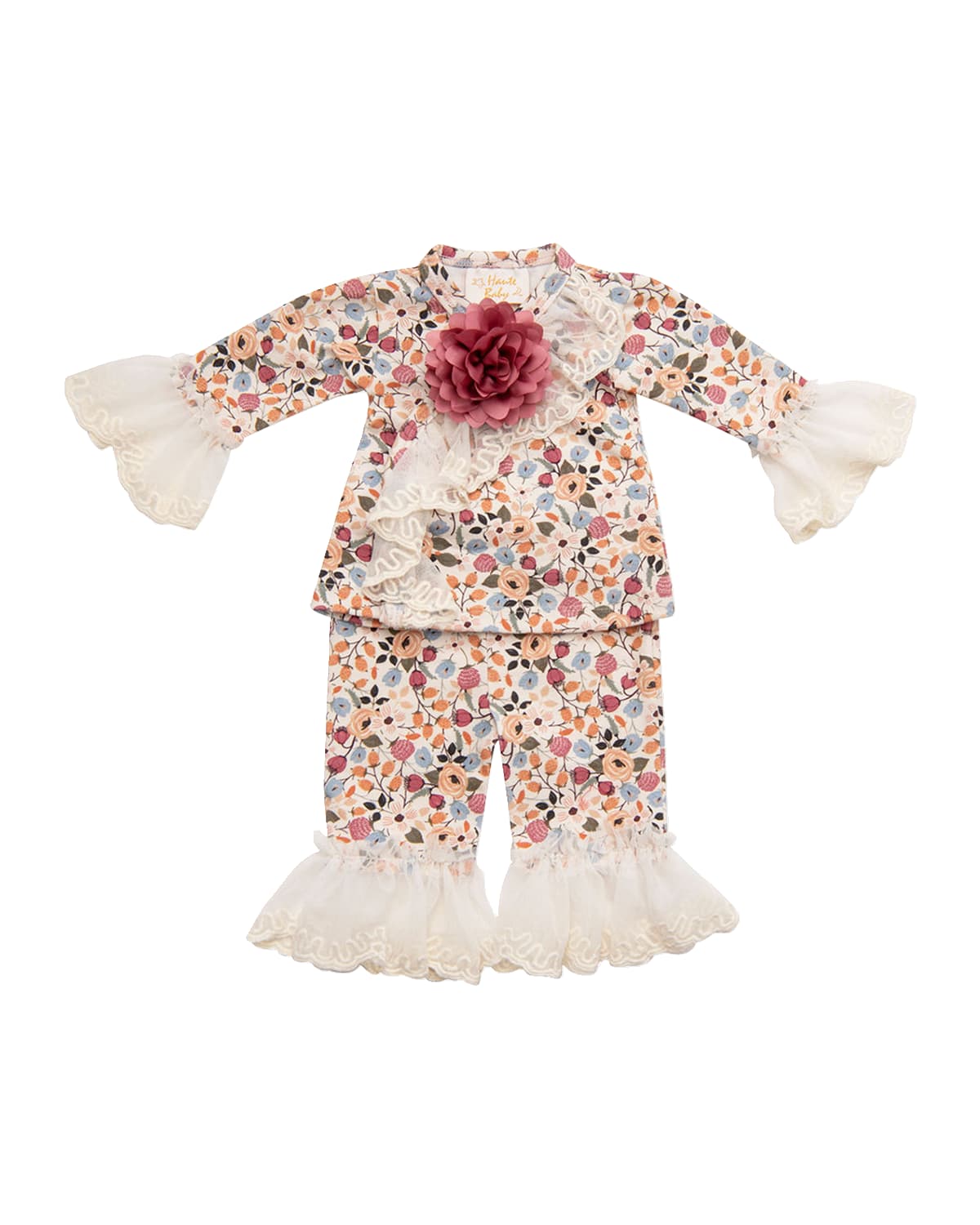 Haute Baby Girl's Harvest Dream Bubble Print Set, Size Newborn-12M