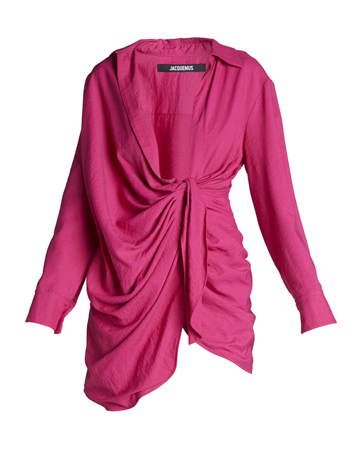 Jacquemus Bahia Draped Mini Shirtdress