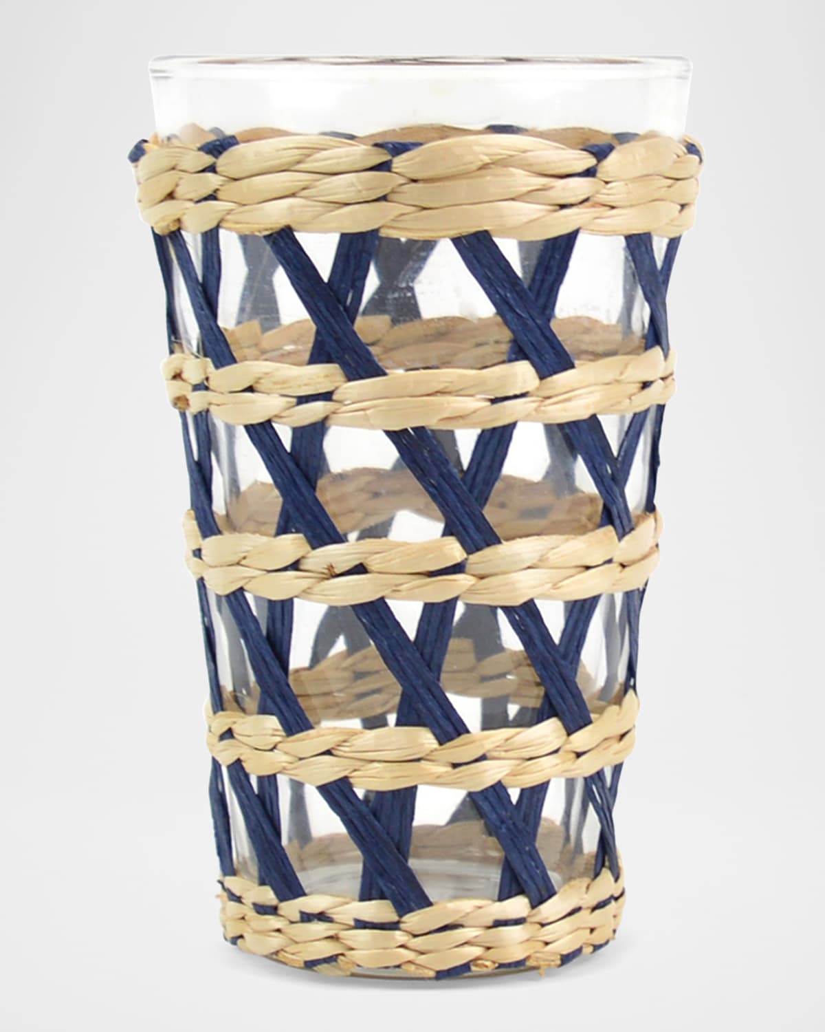 8 Oak Lane White Rattan Tumbler Glasses, Set of 4