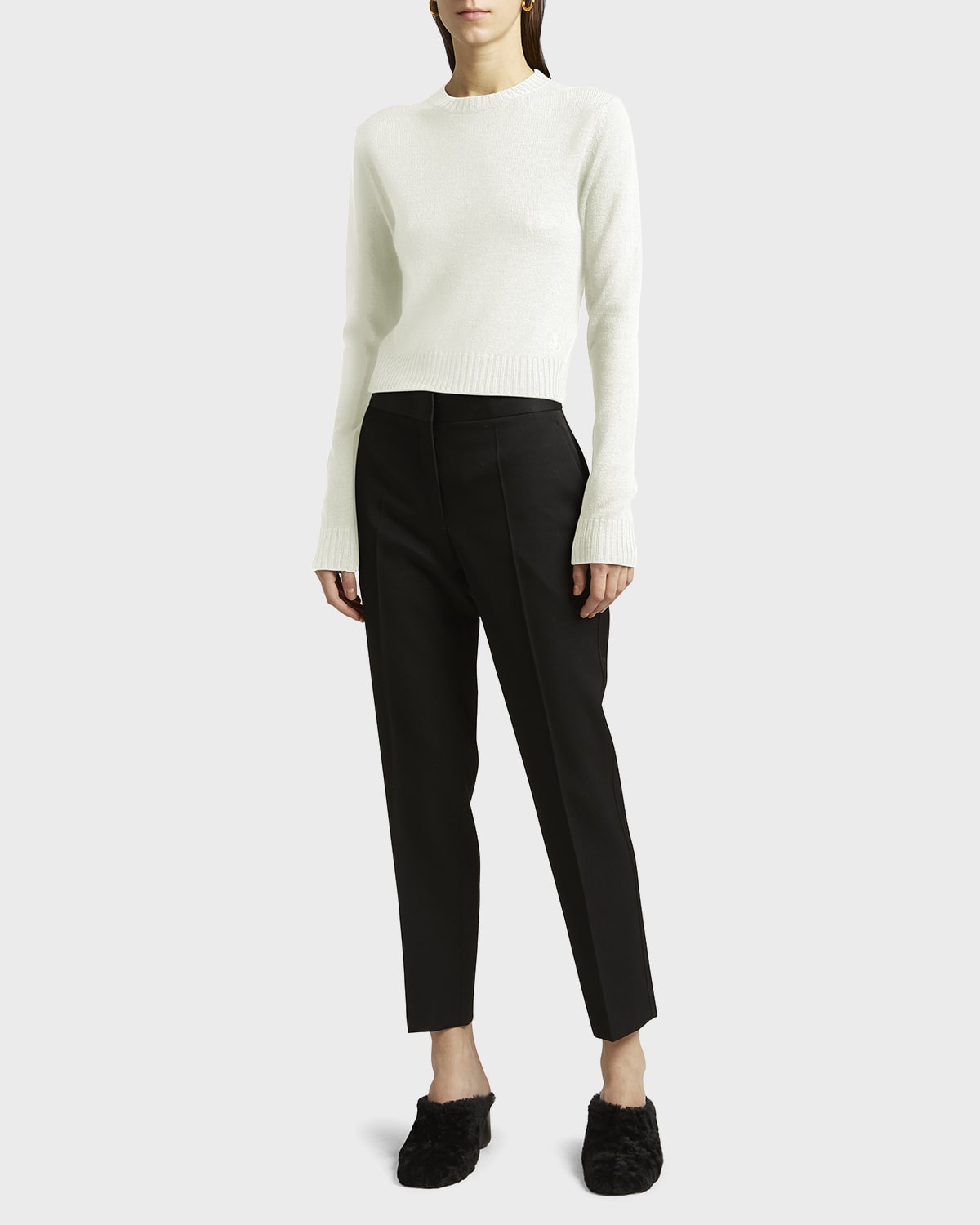 Jil Sander Straight-Leg Ankle Grain De Poudre Trousers
