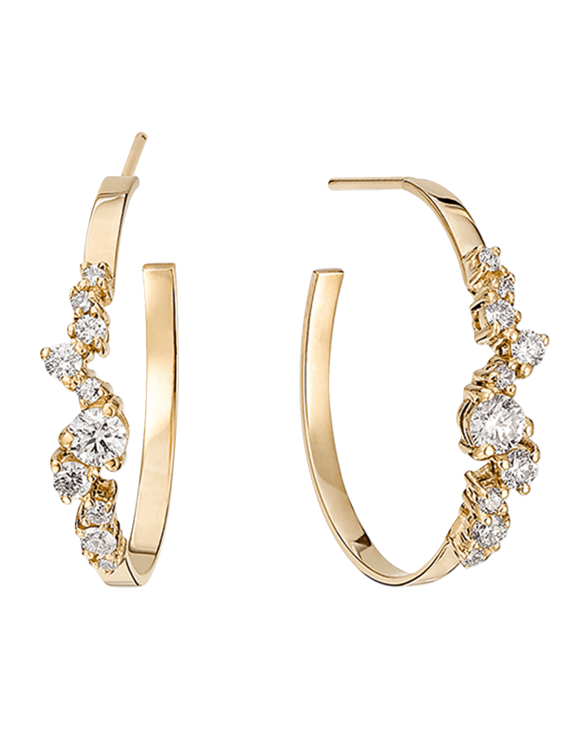 Kismet by Milka Colors 14K Rose Gold Triple-Chain Hoop Earring with ...