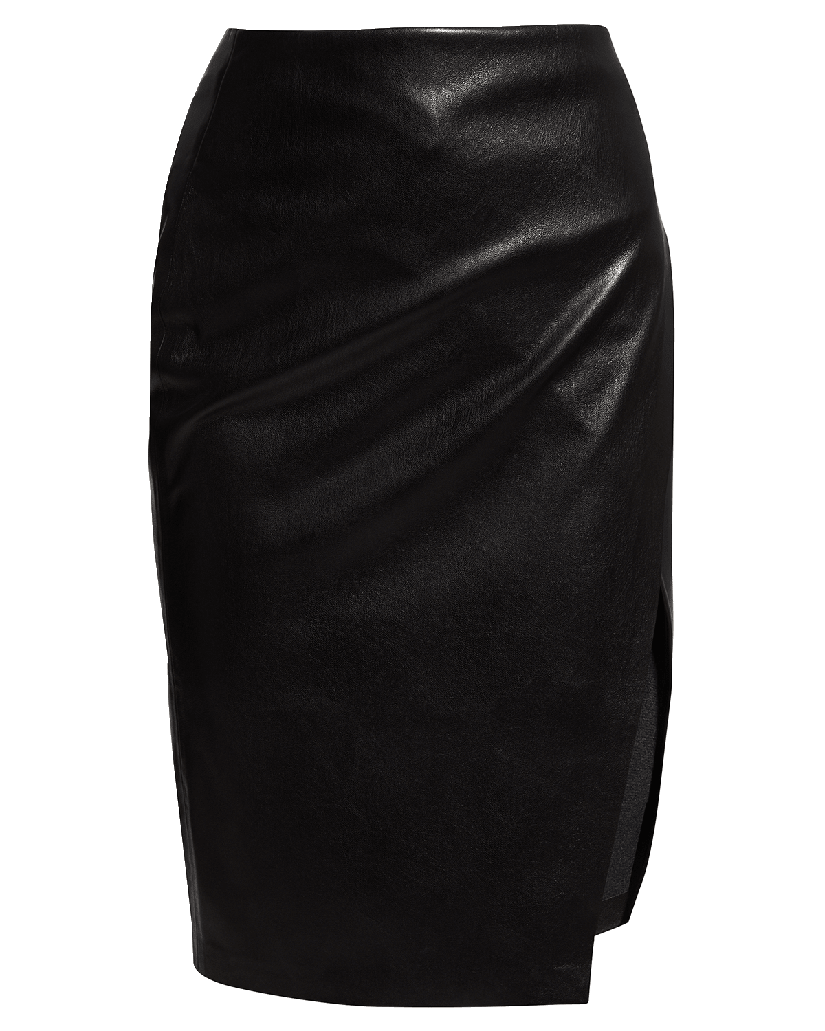Alice + Olivia Siobhan Vegan Leather Knee-Length Wrap Skirt