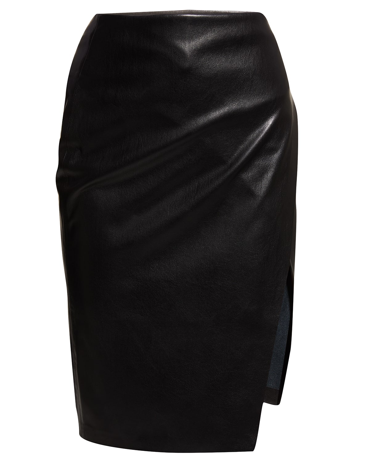 Alice + Olivia Siobhan Vegan Leather Knee-Length Wrap Skirt