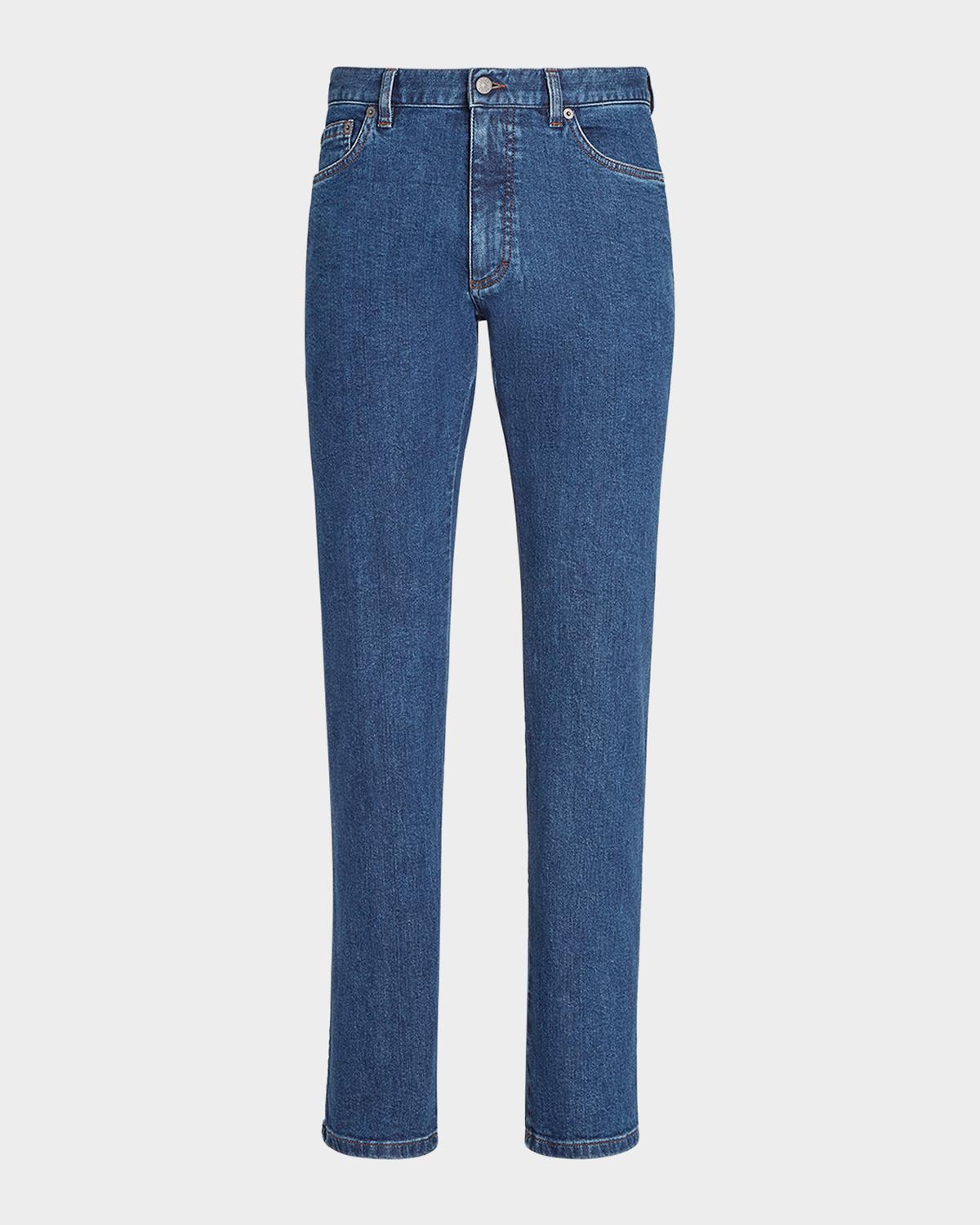 ZEGNA Men's Stonewash Denim 5-Pocket Jeans