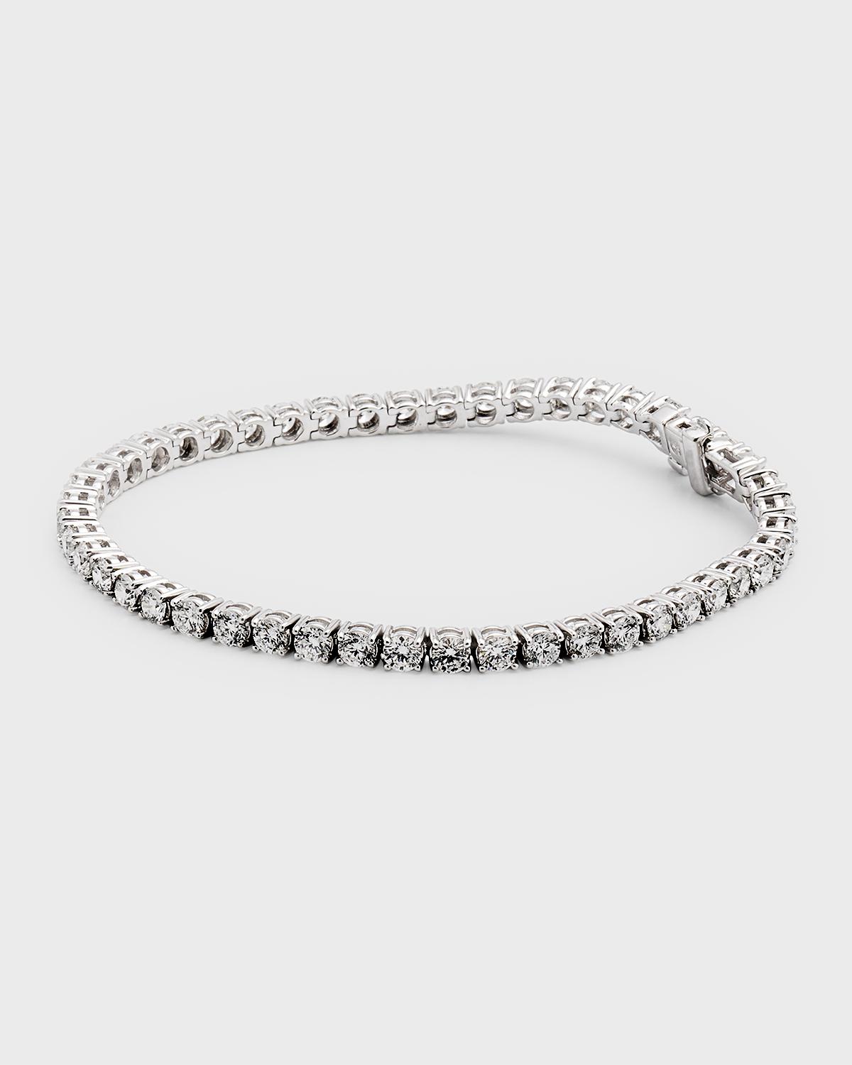 18K White Gold Diamond Tennis Bracelet, 7"L, 6.48tcw