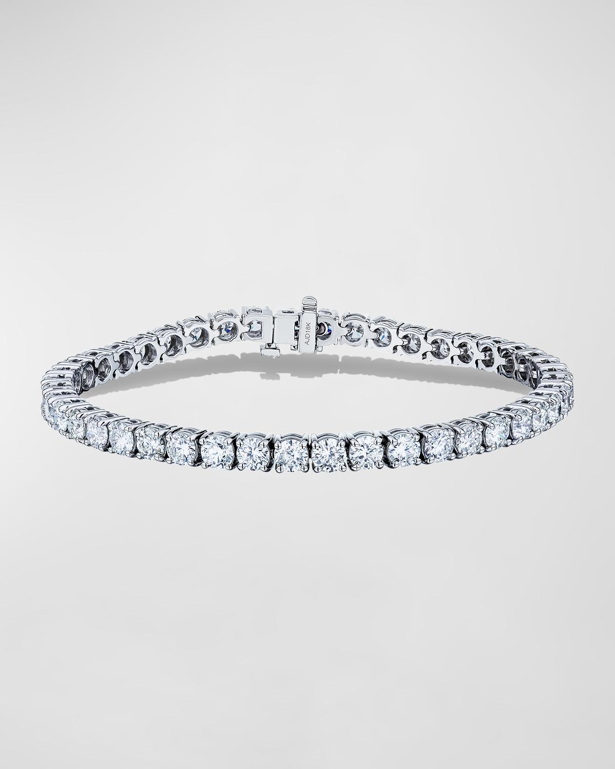 18K White Gold Round Diamond Tennis Bracelet