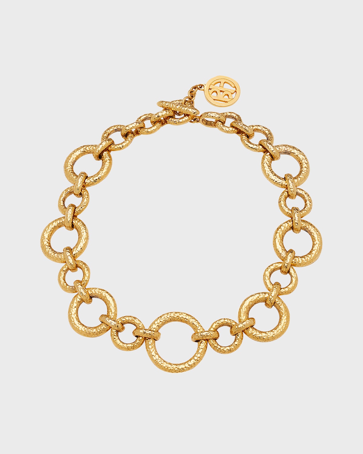 Ben-Amun Gold Hammered Chain Necklace with Toggle