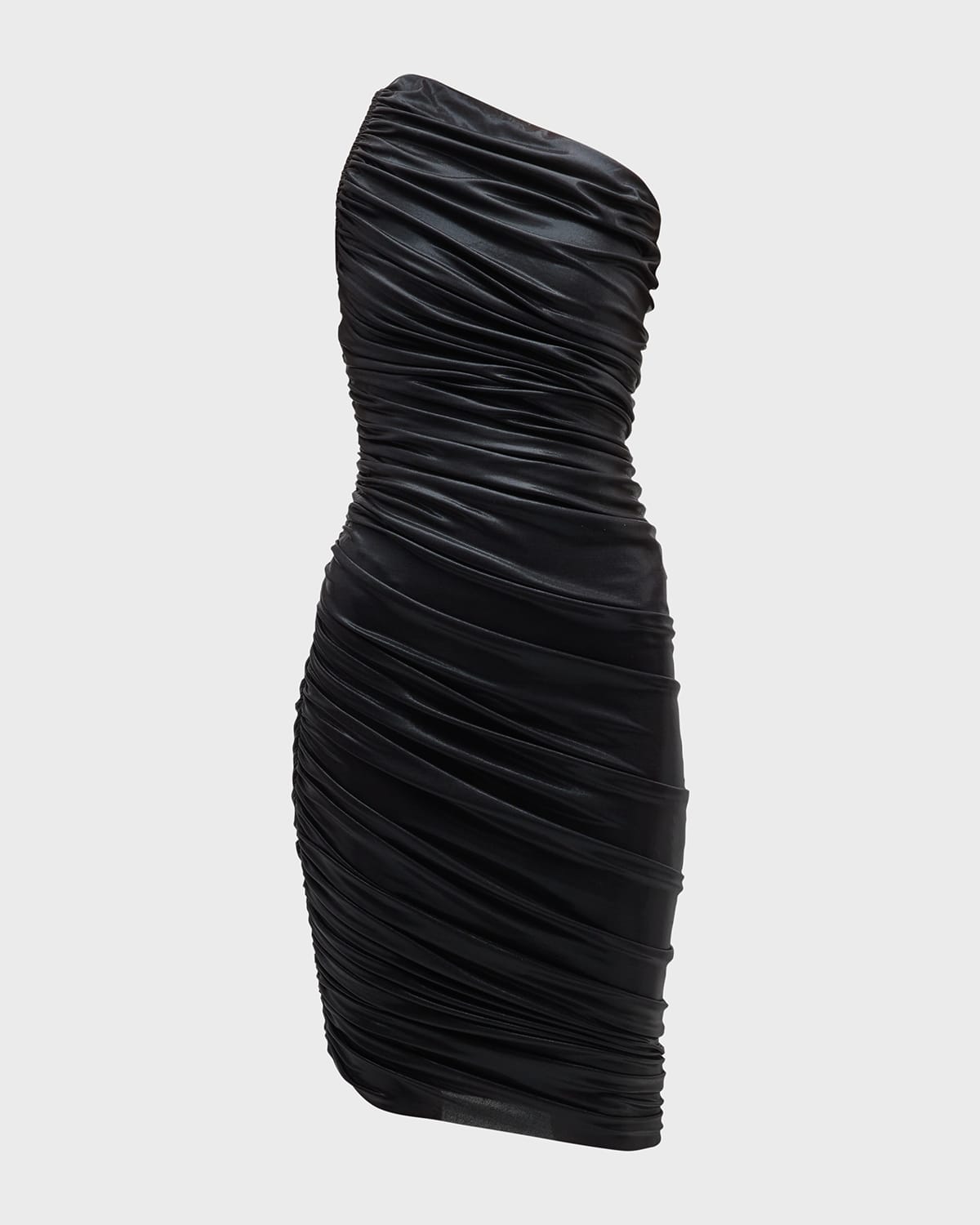 Norma Kamali Diana One-Shoulder Asymmetric Lame Dress