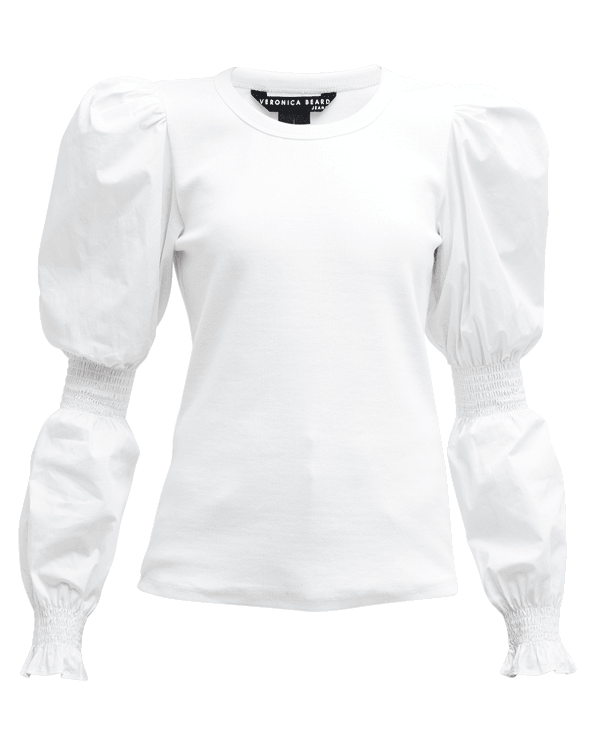 Veronica Beard Fawn Cinch Puff-Sleeve Top