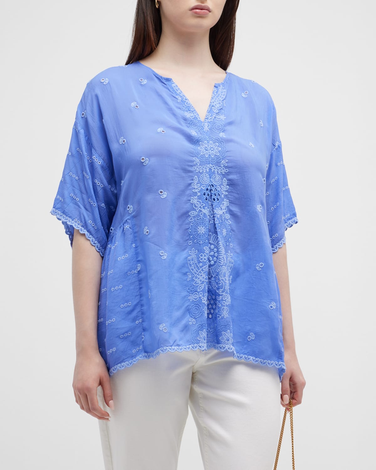 Womens Embroidered Blouse Neiman Marcus