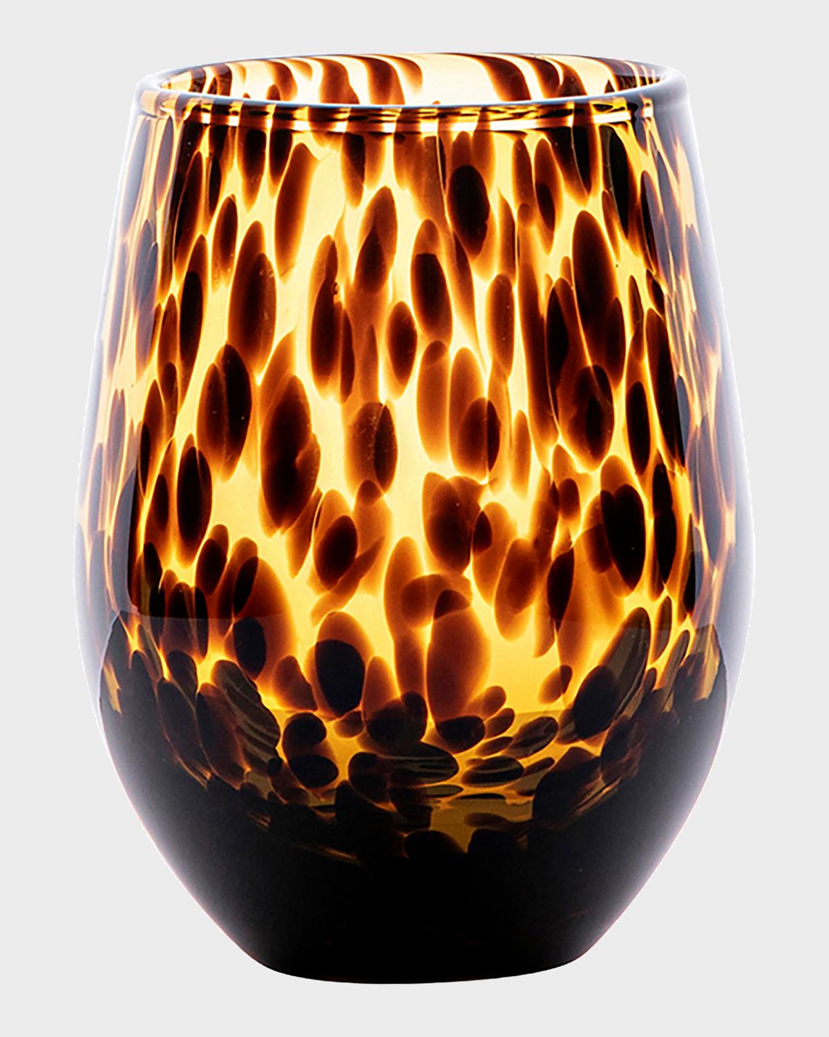 Puro Tortoiseshell Stemless Wine Glass, 15 oz.