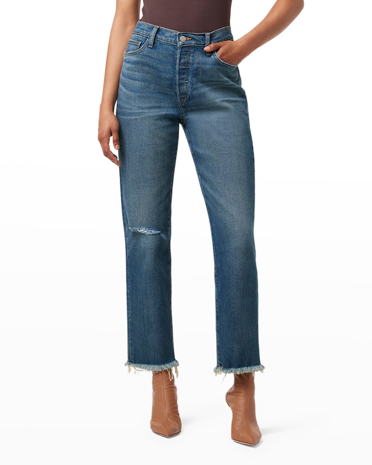 Straight Sp 45 Sp Leg Ankle Fray Jeans | Neiman Marcus