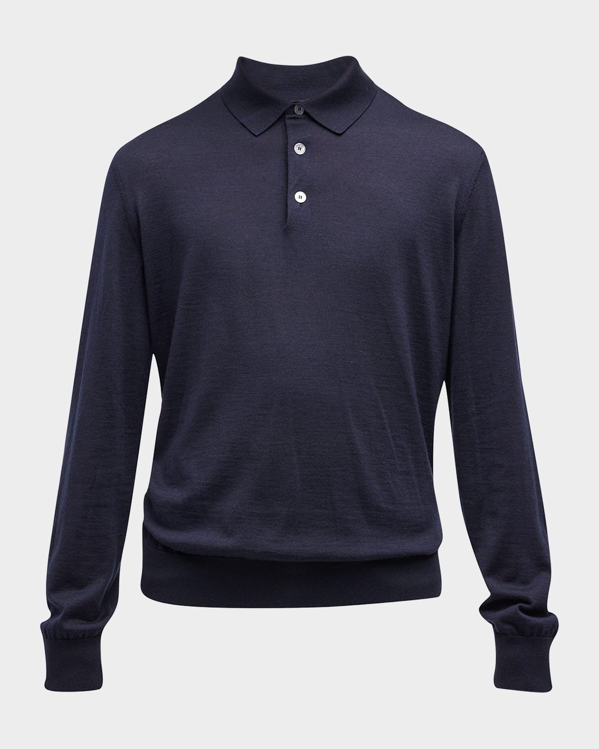 ZEGNA Men's Cashmere-Silk Polo Shirt