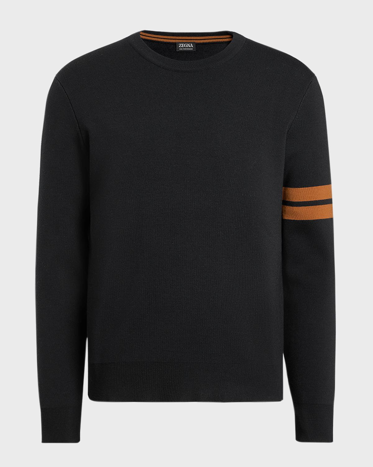 ZEGNA Men's Signifier Stripe Crewneck Sweater