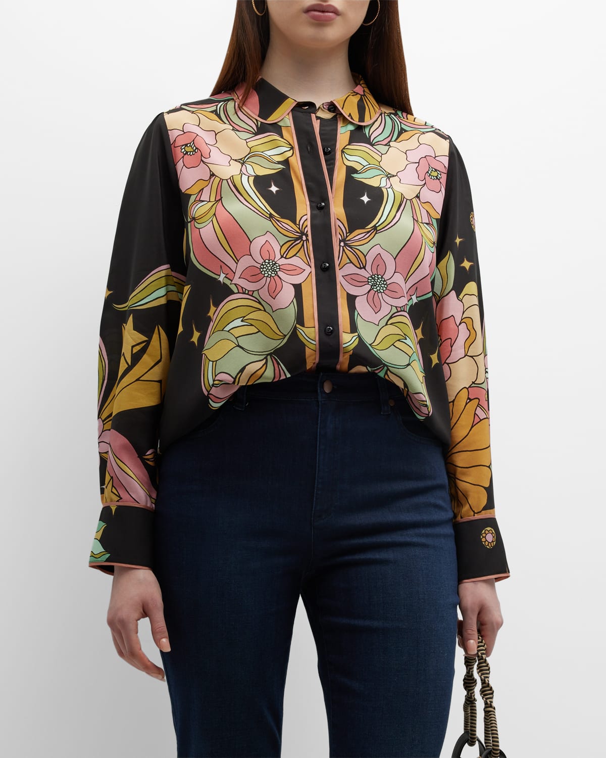 Floral Print Silk Blouse | Neiman Marcus
