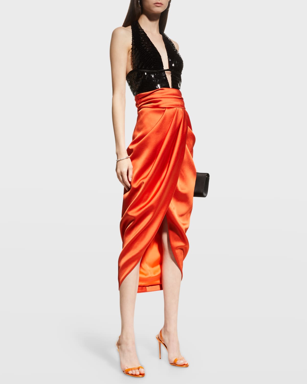 High Neck Plunging-V Gown main image 1