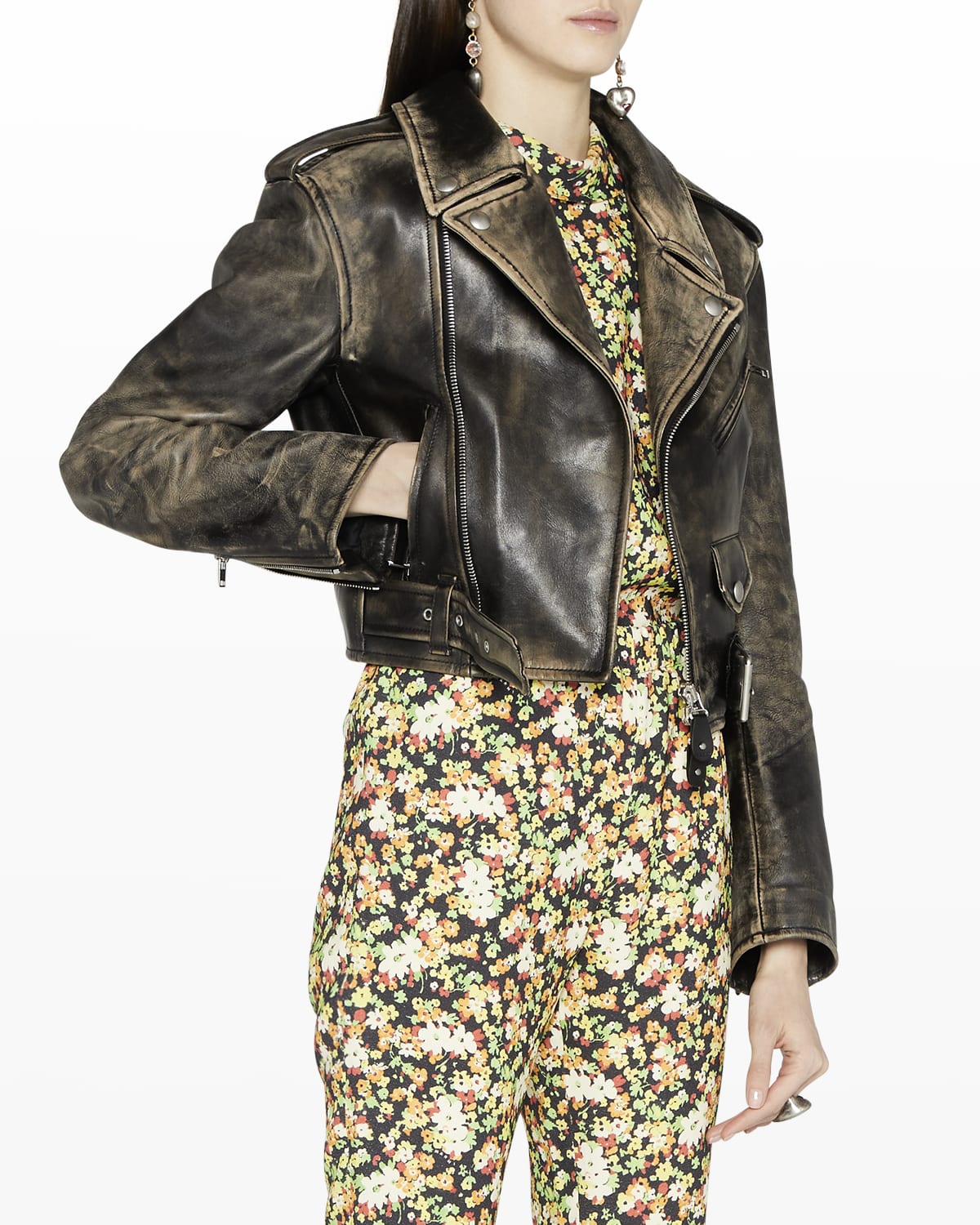 2021新作モデル MELTTHELADY Harajuku cropped PU leather like Punk