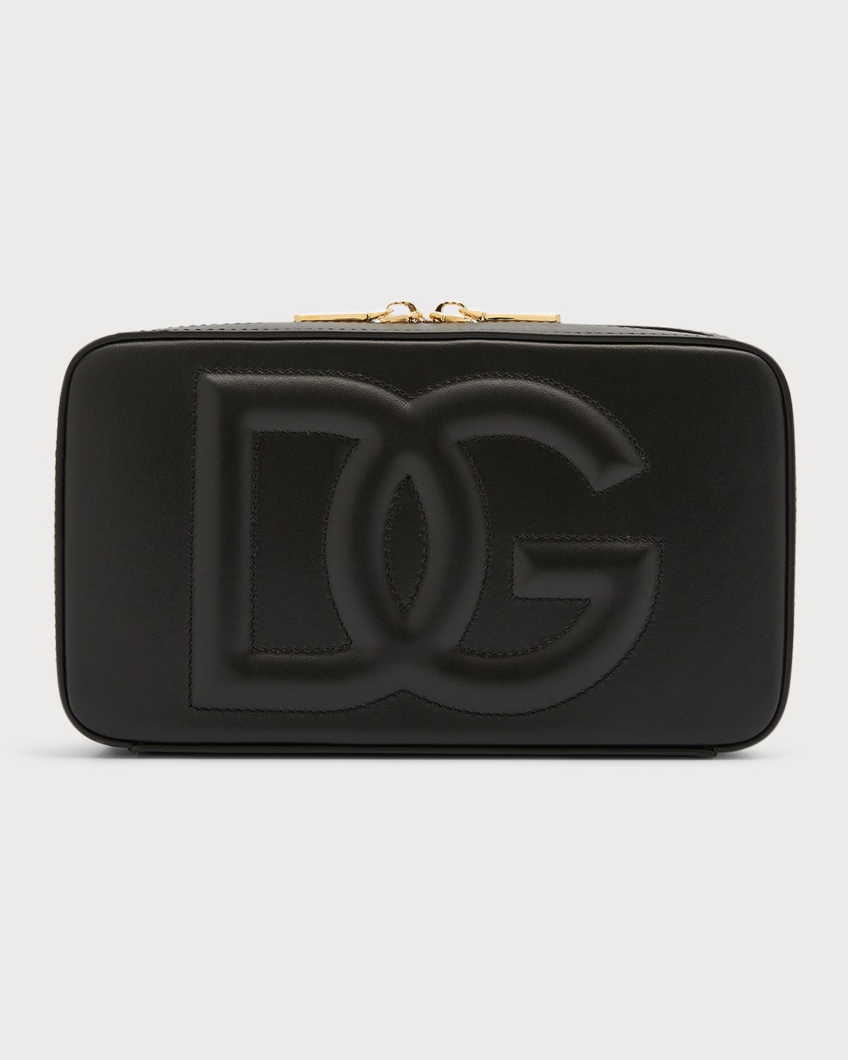 Dolce&Gabbana DG Logo Zip Leather Clutch Bag