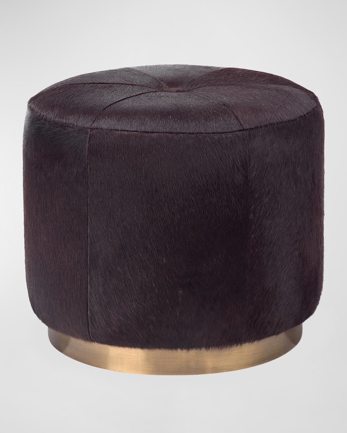 Thackery Small Round Hide Pouf