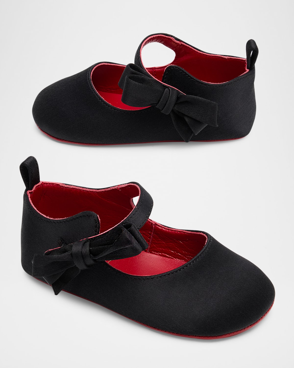 Christian Louboutin Girl 's Lou Babe Satin Bow Ballet Flats, Baby | Thumbnail 4