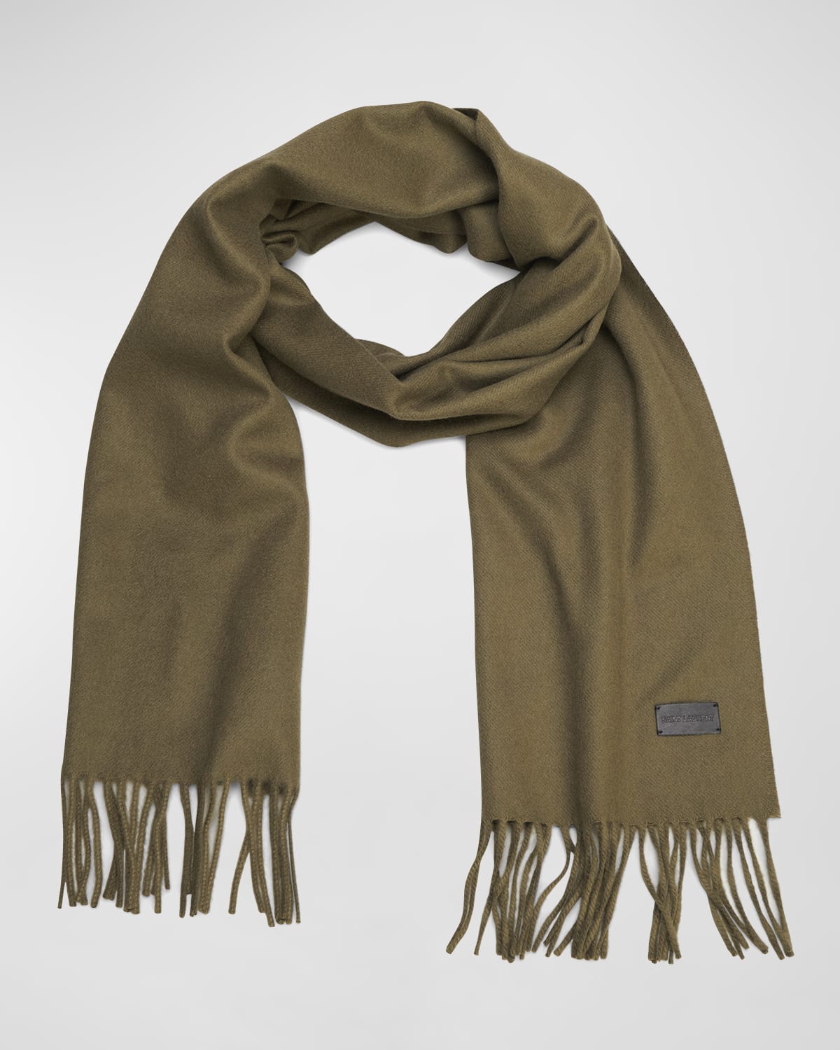 Saint Laurent Fringe Cashmere Scarf