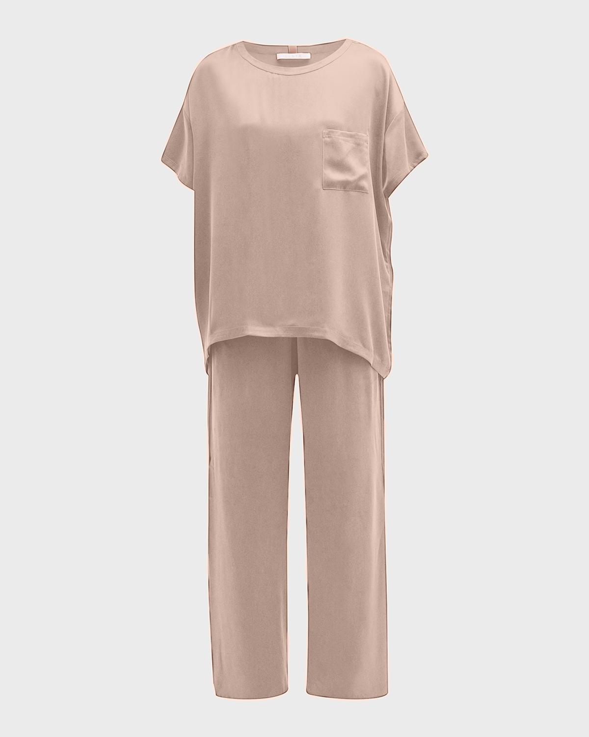 Lunya Washable Silk Tee Pant Set
