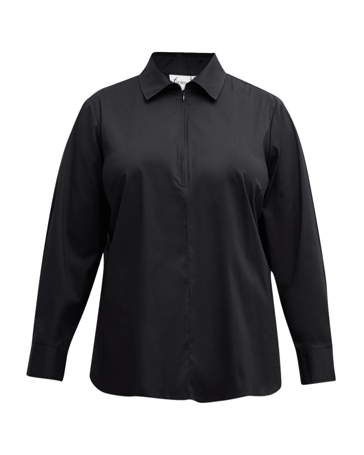 Finley Plus Size Endora Zip-Front Poplin Top