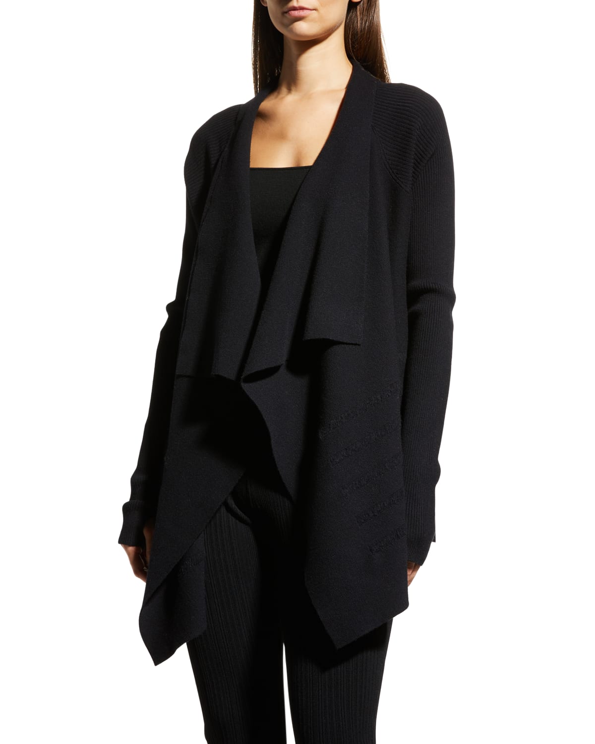 Black Open Front Sweater Neiman Marcus