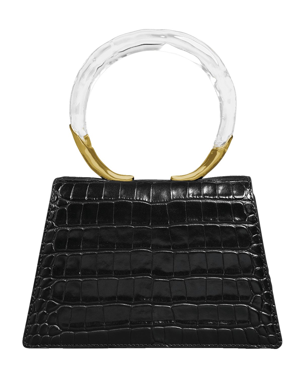Alexis Bittar Lucite Quad Croc-Embossed Top-Handle Bag