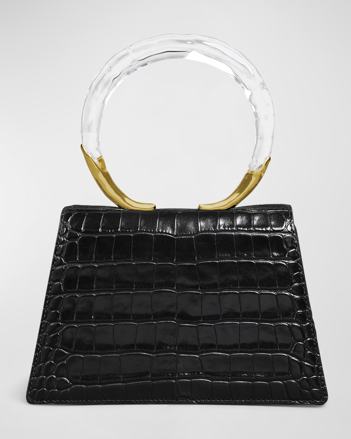 Alexis Bittar Lucite Quad Croc-Embossed Top-Handle Bag