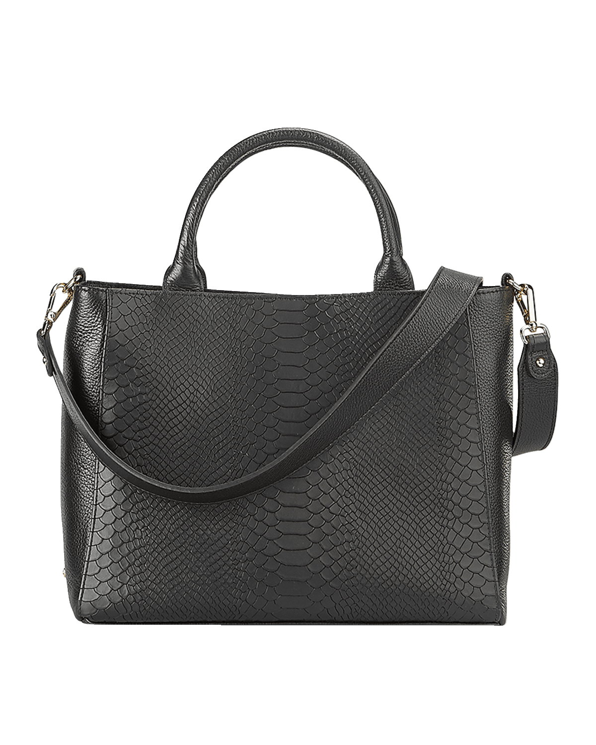 Gigi New York Hudson Python-Embossed Top-Handle Bag