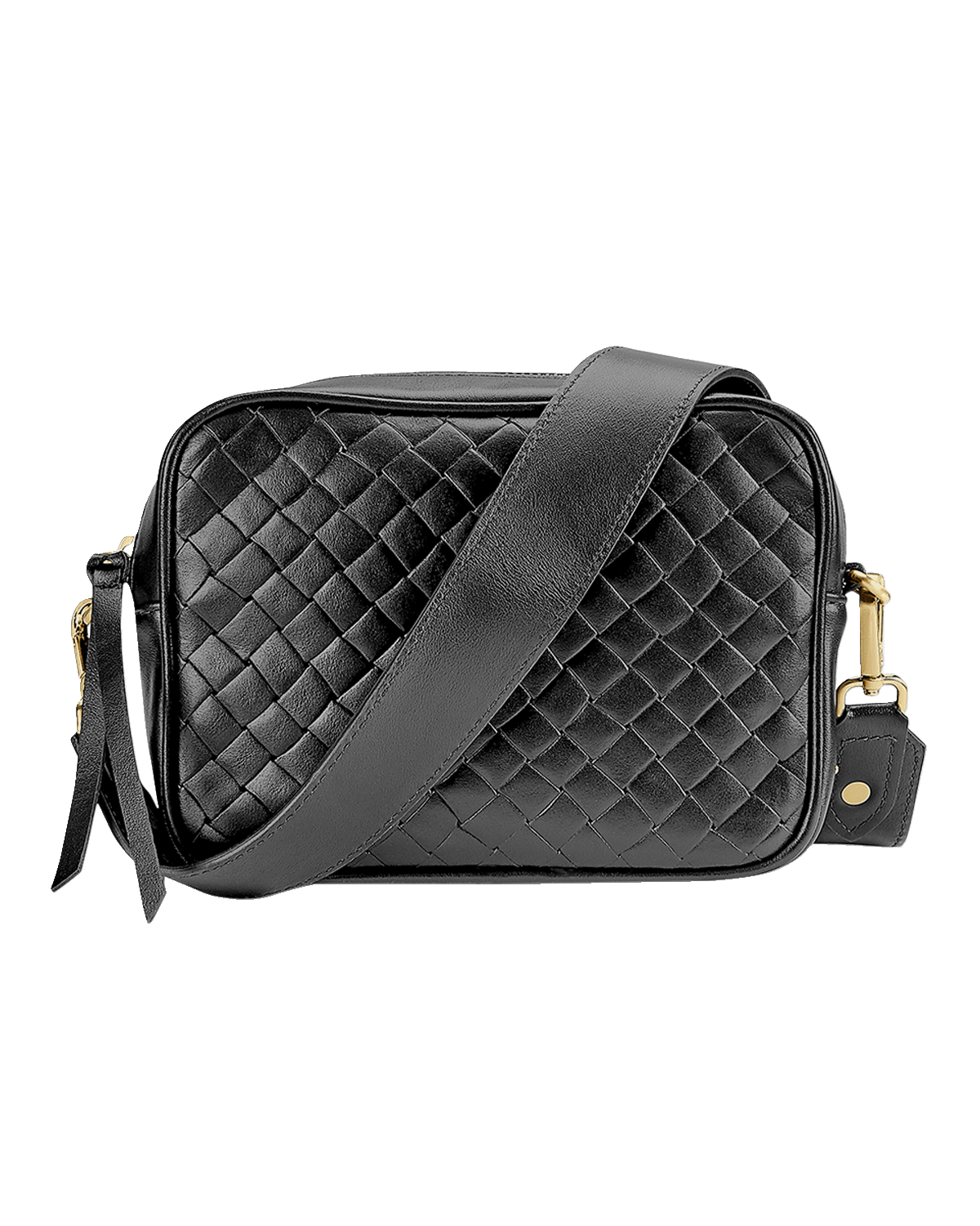 Gigi New York Madison Zip Woven Leather Crossbody Bag