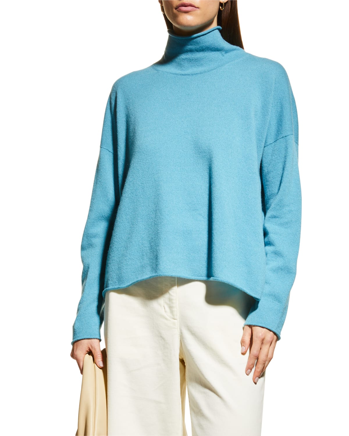 Womens Clothing Jumpers and knitwear Turtlenecks Eileen Fisher Turtleneck Wool Top in Blue 